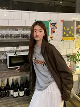 ブラウンレザーコート【ゆったりフィット・ヴィンテージPUジャケット】