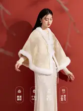 国風デザインのフラワー編みショール【保温・毛羽立ちのあるエッジ・した雰囲気】