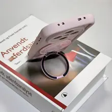 灰色ピンクの360°回転スタンド【II型スマートフォンケース・衝撃吸収・全包囲・シリコン製】