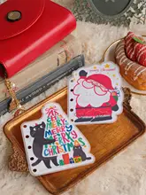 クリスマス用サンタクロースとクリスマスツリーの手作りプラスチック封入仕切りページインデックス