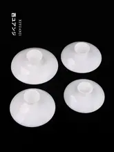 兮元記 羊脂玉製 白磁茶碗用蓋【単品・三才茶用】