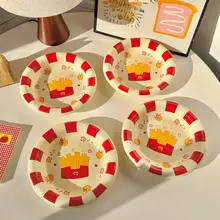 可愛いフライドポテト用深皿【釉下彩陶器・家用・高級感】