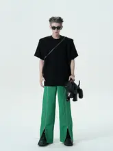 Tシャツ メンズ 半袖 ホワイト 厚手 ディコンストラクション ジップデザイン パッド入りショルダー ストリート