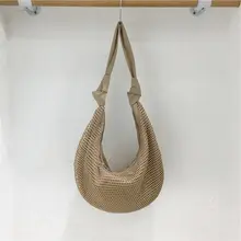 潮流デザインの片側ショルダーバッグ【結び紐・メッシュ素材】