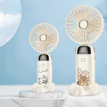 愛らしい犬デザインの携帯扇風機【充電式・折りたたみ式・静音・デスク用】