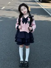 キッズ学院風ドレス【春用・高級感あるデザイン・ショートスカート】（セットアップ対応）