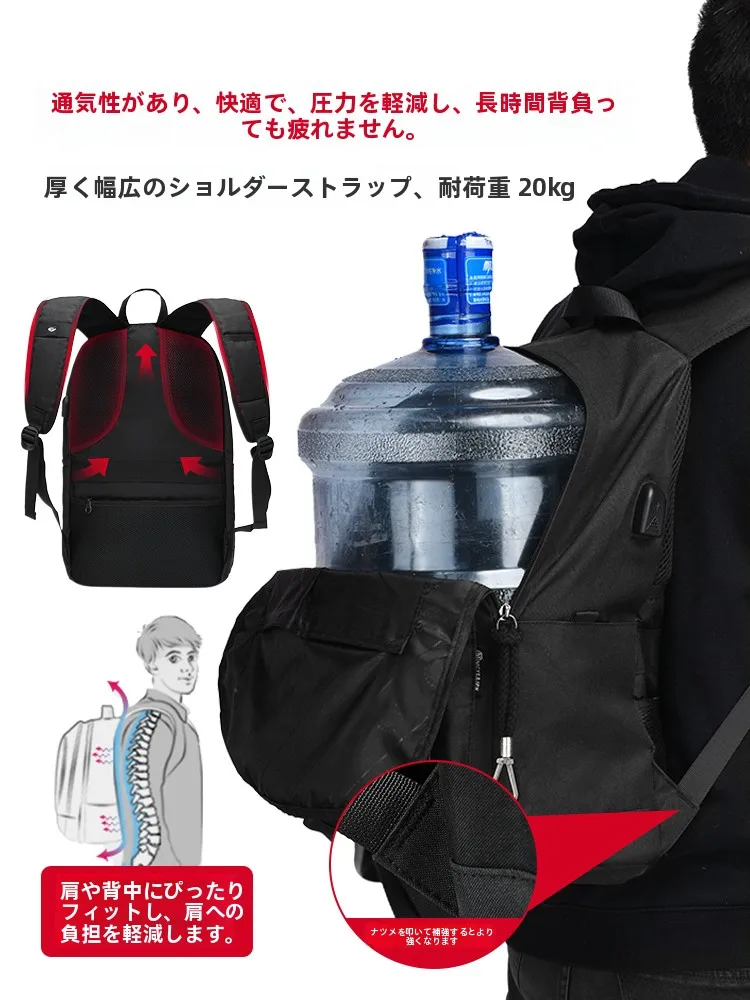 男女兼用大容量リュックサック：グレー・ネイビーブルーで男子高校生に最適な通学デザイン