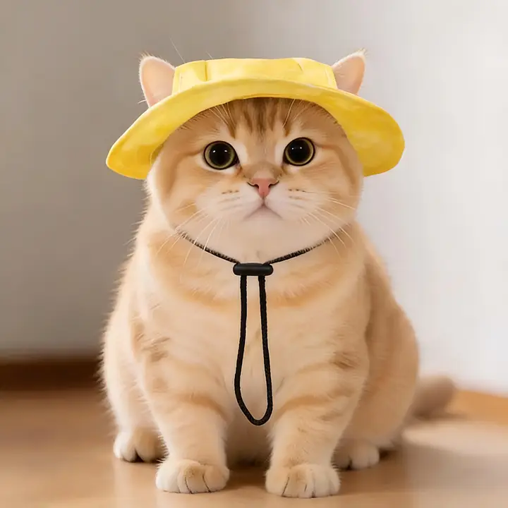 可愛い猫耳付きハット【夏用・紫外線カット・ペット用・釣り帽子】