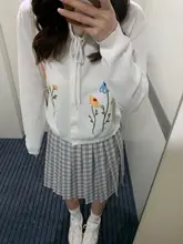 手作り刺繍の立体花デザイン編み上げカーディガン【日焼け防止・春夏向け】
