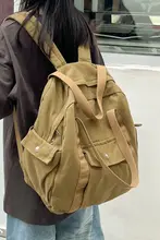 背負いやすいレトロデザインの大容量キャンバスリュック【男女兼用・シンプル通勤用】