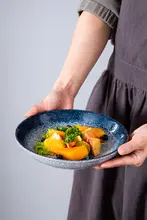 陶製 深い皿 6810インチ【和食器・家庭用・煮物・盛り付け用】