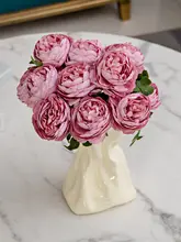 北欧風デザインのデスク用花瓶【リアルな造花・クリーム系インテリア】