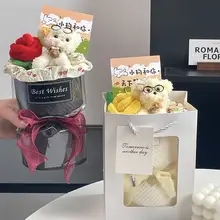 手作りのかわいい犬のぬいぐるみブーケ【誕生日プレゼント・バレンタイン・卒業祝い】