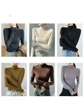 半高襟モダールコットンインナー長袖Tシャツ【秋冬用・ソフトな着心地】（セットアップ対応）