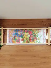 クロスステッチツール 小型調節可能な木製刺繍架 簡易刺繍 30.5*83.5cm