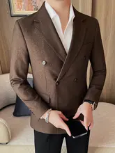 男性用ダブルブレストジャケット【ヴィンテージスタイル・ビジネス・春秋用】