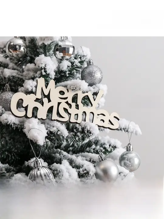 木製品 クリスマスカラーの装飾プレート クリスマス文字プレート