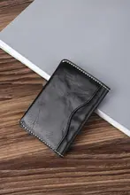 本革 薄型レトロカードケース【植鞣牛革・カード収納・折り畳み式・小銭入れ付き】