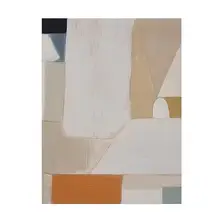 手描き油彩テクスチャーのカラーブロック玄関用アートパネル【現代的・ミニマル・抽象デザイン】