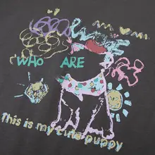 デザイン性のあるプリント付きレターフェイクレイヤードTシャツ【春夏用・クルーネック】（セットアップ対応）
