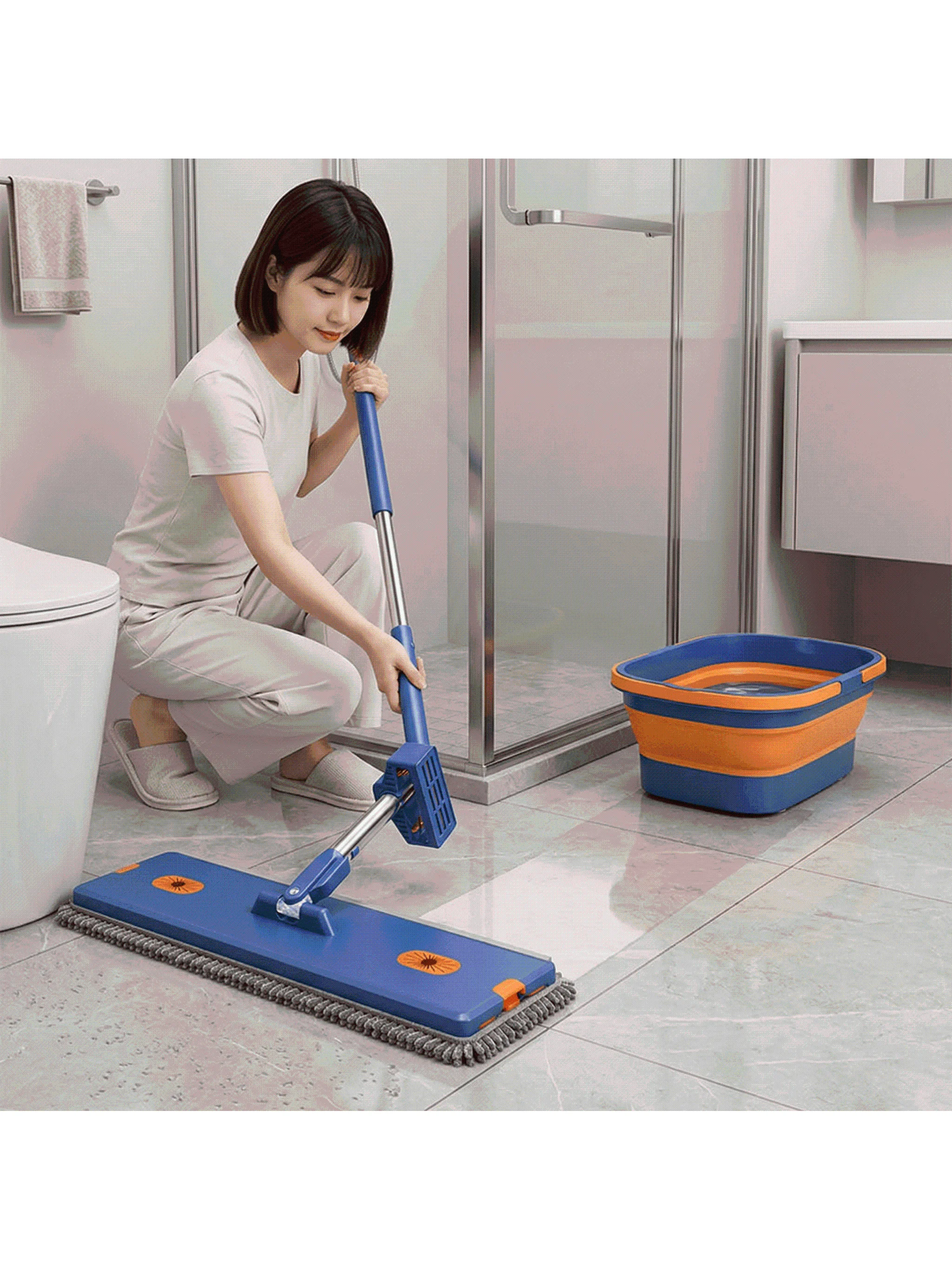 家庭用フラットモップ：襖汚れ落としに最適な水拭き・乾拭き両用タイプ