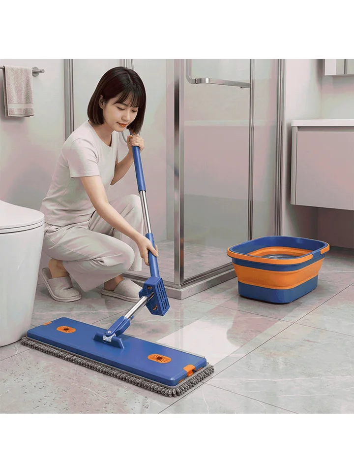 家庭用フラットモップ【水拭き・乾拭き両用・洗浄不要】
