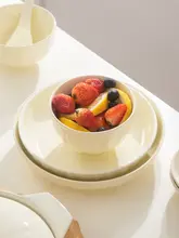陶製 プレートとボウルのセット【クリエイティブデザイン・家用・朝食用・深皿】