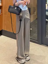 春夏向け コーヒーカラーのフレアパンツ【ハイウエスト・スリムフィット・レディース】
