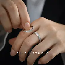 999純銀製 デザインカップルリング【活口タイプ・シンプルスタイル・ペアリング】