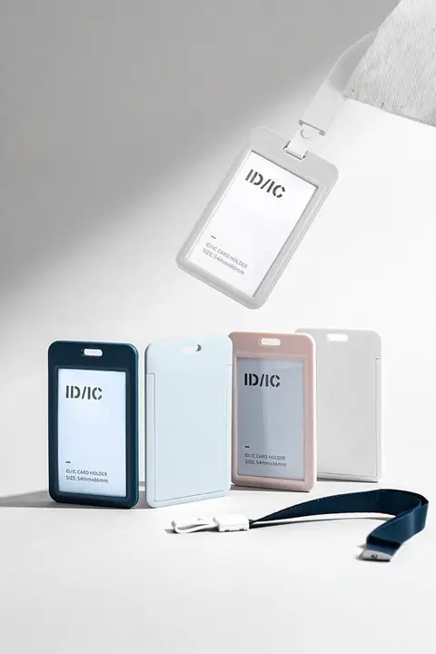 IDカードケース ネックストラップ付き 交通系ICカード 社員証 学生証 シンプル 通勤 通学 「Deli」