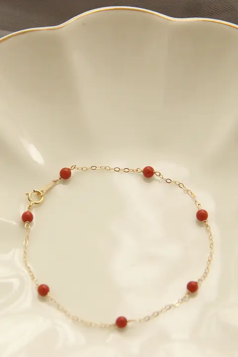 天然南紅瑪瑙のブレスレット【調整可能・ミニタイプの留め具】