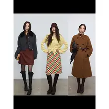 ラムレザー製の高筒ブーツ【高級感・金属バックル・太ヒール・スクエアトゥ】