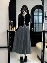 秋季コーデにぴったり！おしゃれなウエストゴムのプリーツスカートとトップス（セットアップ対応）