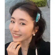 可愛い楕円形サムエルソフトヘアクリップ【カラフル・サイドアクセサリー】