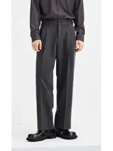 深灰色の高級感あるスーツパンツ【秋冬用・免縫製・通勤・カジュアル】