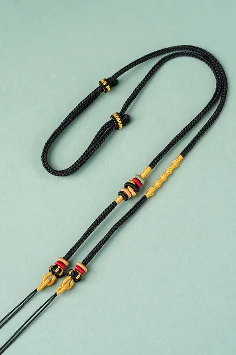 伝統的な中式金色ロックペンダント【手織りの紐・如意ロック・錦鯉アクセサリー】（セットアップ対応）