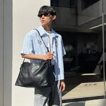 アンダーアームバッグ ホーボーバッグ ユニセックス レザー ヴィンテージ 韓流 ストリート 斜め掛け 通勤 インスタ映え「YUEN」