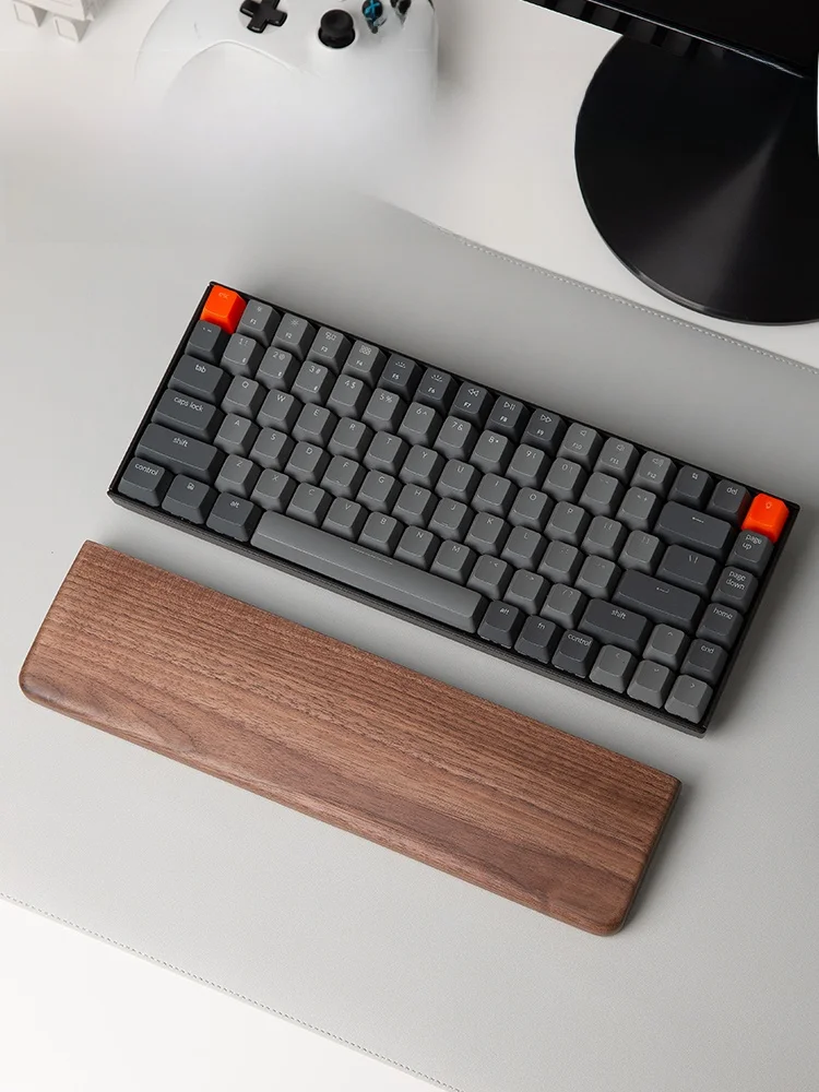 黒胡桃木製キーボード手トレイ ZT-08：ゲーミングPC周りの手首サポートに最適な無垢材製手トレイ
