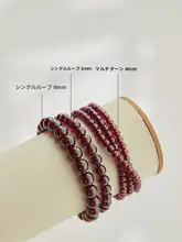 ブレスレット レディース 天然石 ガーネット 小粒ビーズ 3連 ワインレッド