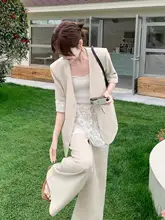 高級感あるレース切り替えのショート袖ジャケット【ワイドパンツ・夏用・セットアップ対応】