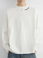 純綿製 長袖 メンズTシャツ【刺繍デザイン・春秋用・シンプルカラー】