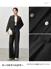 グレーのジャケットパンツスーツ【フィット・軽やかな印象・オフィス向け】（セットアップ対応）