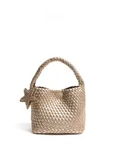 CKKUI ガンガン同型シャンパンカラー編み込み トップハンドルバッグ