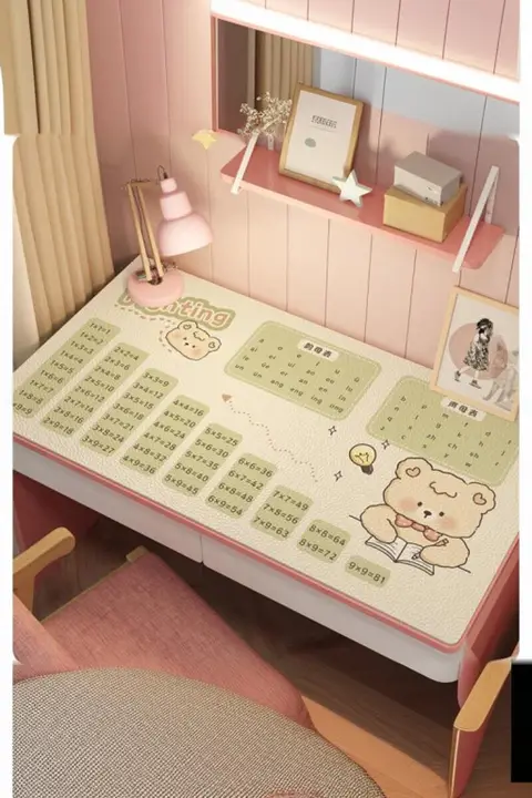 机用レザー製デスクマット【目の保護・子供用学習デスク・滑り止め付き】