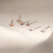 ミニ天然淡水真珠ピアス【女性用・小さな真珠・純銀製】