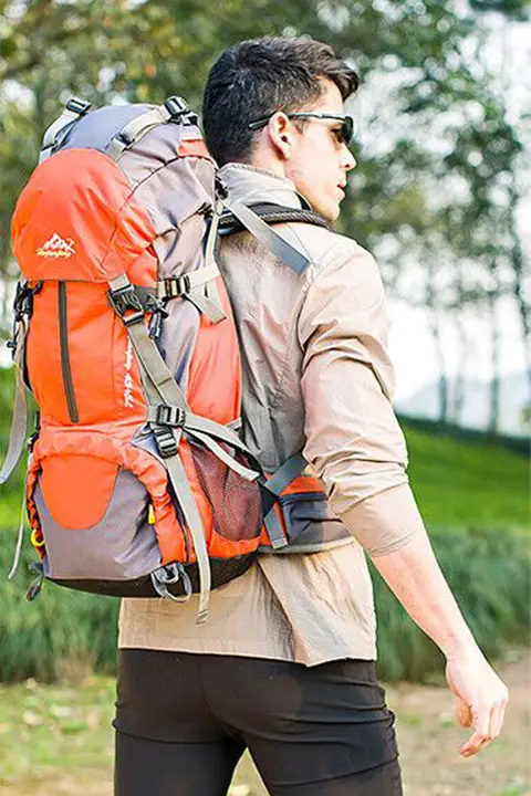 防水登山リュックサック 45+5L【旅行・サイクリング・ハイキング用・キャンプ】
