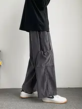 メンズ ワイドレッグ カーゴパンツ【大口袋・余裕のあるフィット・九分丈】