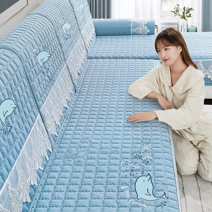 滑り止め付きソファカバー【夏用・全包タイプ・汎用】