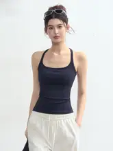 DCW スポーツブラトップ【パッド付き・ボディラインを引き立てる・フィットネス・ランニング・ヨガ用・ノースリーブ】