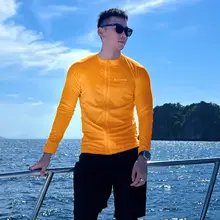 長袖ジッパーウエットスーツ 男性用ダイビングサーフィン服【水母浮潜・速乾・防晒】（セットアップ対応）